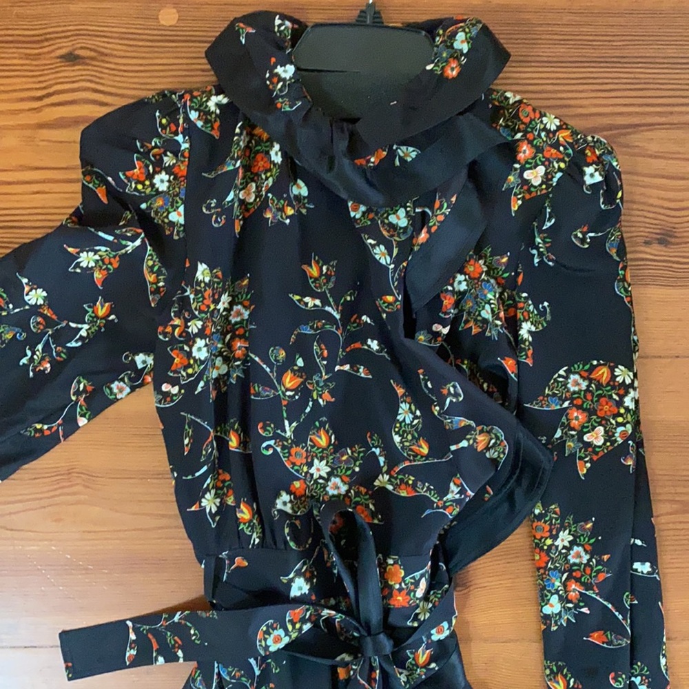Tory Burch Silk Sacred Floral Ruffle Dress NWT - Picture 3 of 5